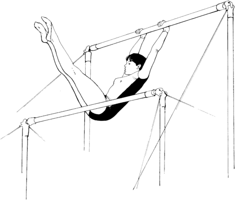 Uneven Bars Performance Coloring Page